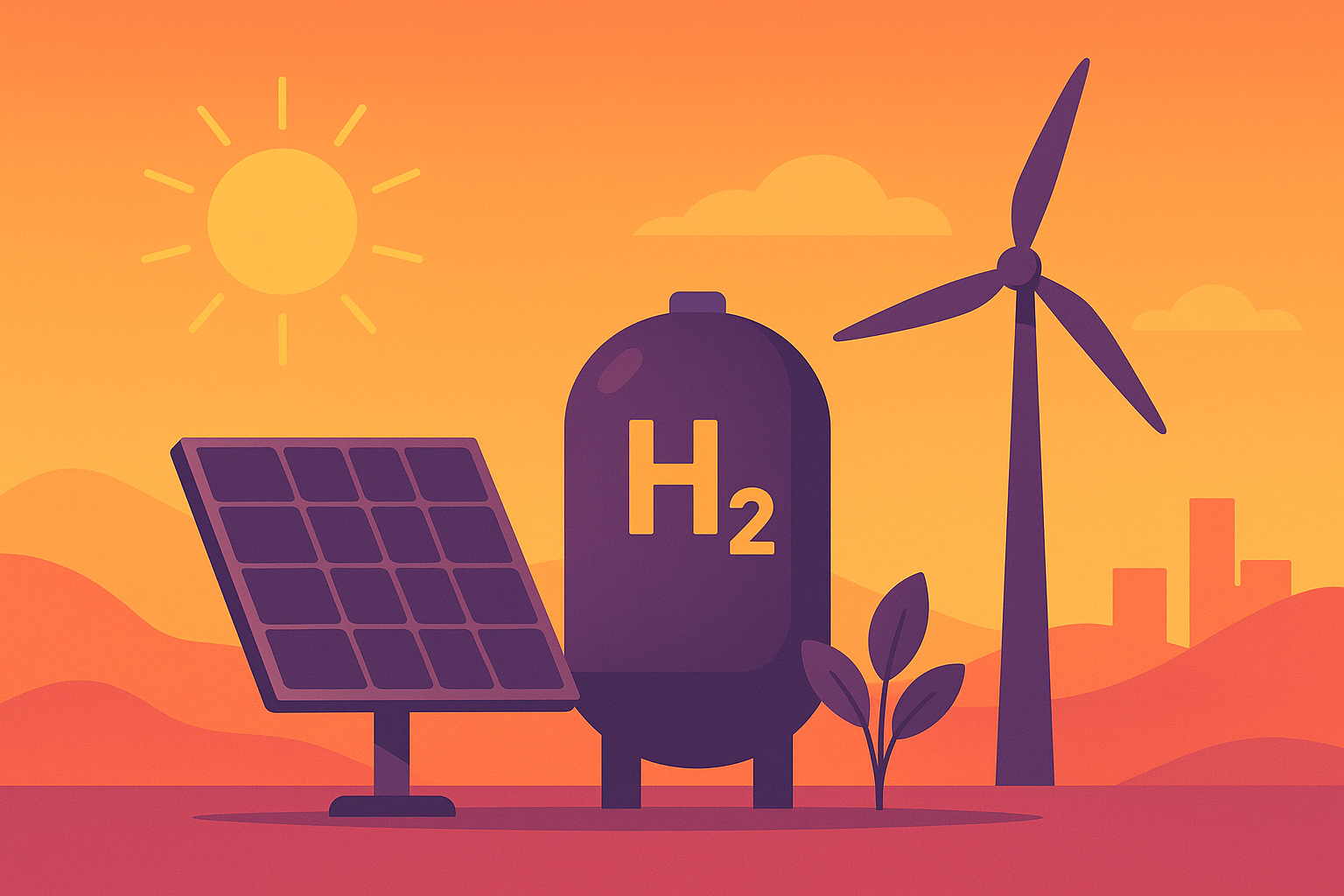 erneuerbare energien in der abenddämmerung